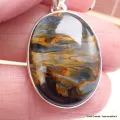 Pendentif argent Pietersite qualité AAA gris fauve - Pendentifs pierres naturelles