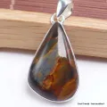 Pendentif asymétrique en Pietersite qualité AAA gris fauve - Pendentifs pierres naturelles