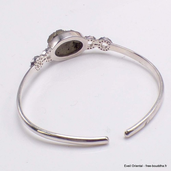 Bracelet jonc en Pyrite dorée et zirconium Bijoux en Pyrite BK87.6