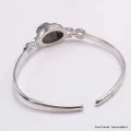 Bracelet jonc en Pyrite dorée et zirconium - Bracelets pierres naturelles