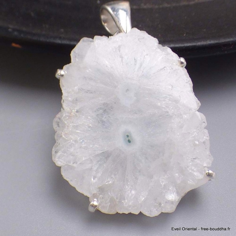 Pendentif Quartz solaire naturel stalactite 2 yeux 