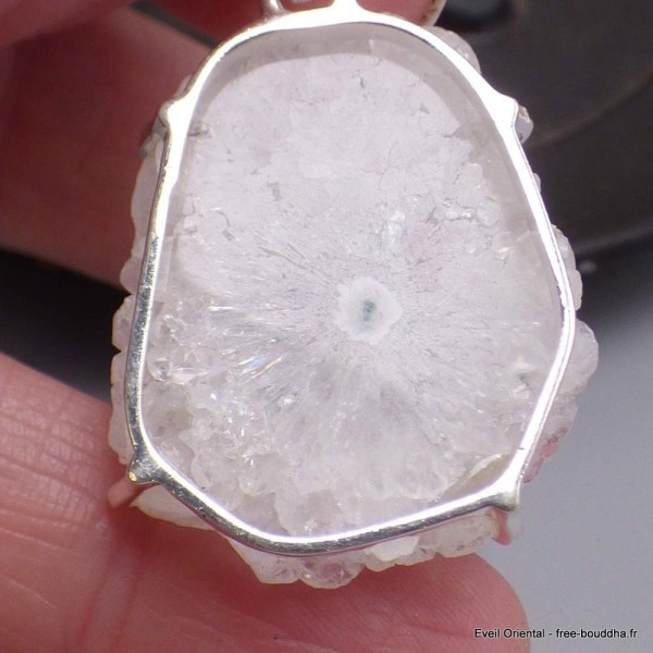 Pendentif Quartz solaire naturel stalactite 2 yeux Bijoux en Quartz BK90.1