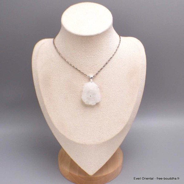 Pendentif Quartz solaire naturel stalactite 2 yeux Bijoux en Quartz BK90.1