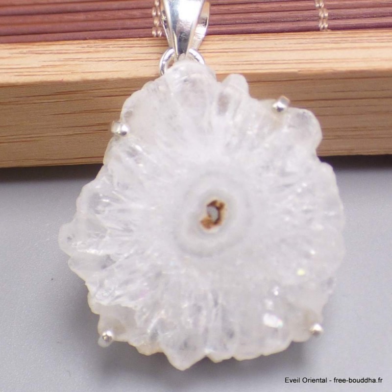 Pendentif Quartz solaire naturel stalactite 2 yeux 