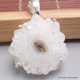 Pendentif argent Quartz solaire naturel stalactite  