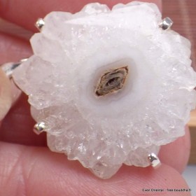 Pendentif argent Quartz solaire naturel stalactite  