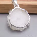 Pendentif argent Quartz solaire naturel stalactite - Bijoux en Quartz