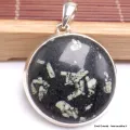 Gros pendentif rond en Jaspe Calligraphie - Bijoux en Jaspe