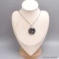 Gros pendentif rond en Jaspe Calligraphie - Bijoux en Jaspe