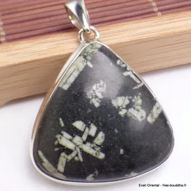 Pendentif triangulaire en Jaspe Calligraphie - Bijoux en Jaspe