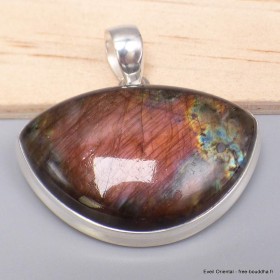Gros pendentif Labradorite violette semi-rond Pendentifs pierres naturelles BK93
