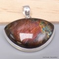 Gros pendentif Labradorite violette semi-rond Pendentifs pierres naturelles BK93