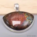 Gros pendentif Labradorite violette semi-rond - Pendentifs pierres naturelles