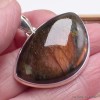 Gros pendentif Labradorite violette semi-rond Pendentifs pierres naturelles BK93