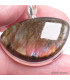 Gros pendentif Labradorite violette semi-rond Pendentifs pierres naturelles BK93