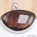 Gros pendentif Labradorite violette semi-rond Pendentifs pierres naturelles BK93