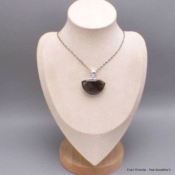 Gros pendentif Labradorite violette semi-rond Pendentifs pierres naturelles BK93