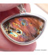 Gros pendentif Labradorite violette semi-rond Pendentifs pierres naturelles BK93
