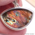 Gros pendentif Labradorite violette semi-rond Pendentifs pierres naturelles BK93