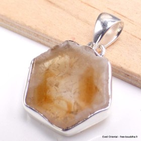 Pendentif en vraie Citrine Stalactite forme libre 