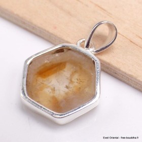 Pendentif en vraie Citrine Stalactite forme libre 