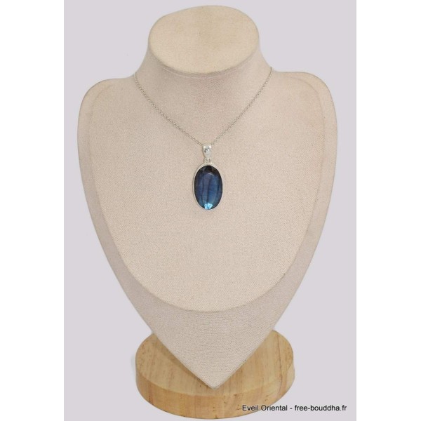 Pendentif oval Labradorite bleue facettée grade AAA Pendentifs pierres naturelles BK96.1