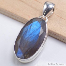 Petit Pendentif oval Labradorite bleue facettée grade AAA Pendentifs pierres naturelles BK96.3
