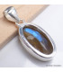 Petit Pendentif oval Labradorite bleue facettée grade AAA Pendentifs pierres naturelles BK96.3