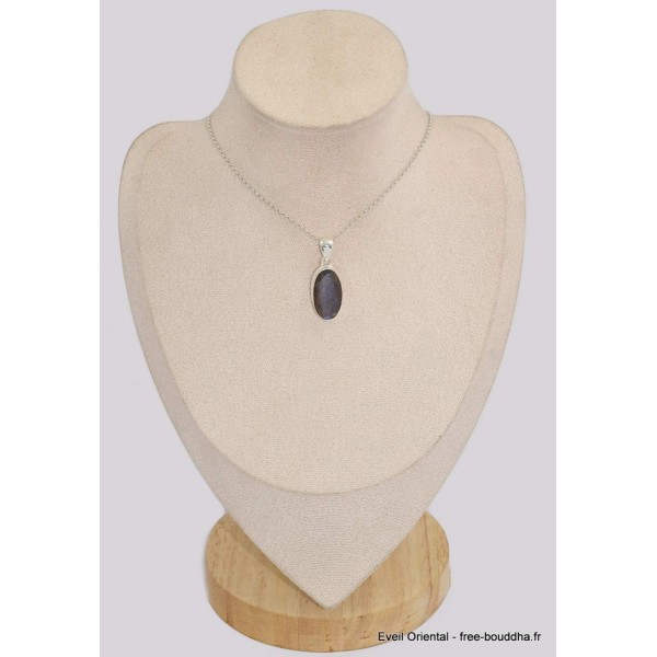 Petit Pendentif oval Labradorite bleue facettée grade AAA Pendentifs pierres naturelles BK96.3