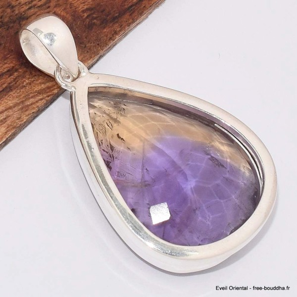 Gros pendentif goutte Ametrine facettée grade AAA Bijoux en Amétrine BK98.2