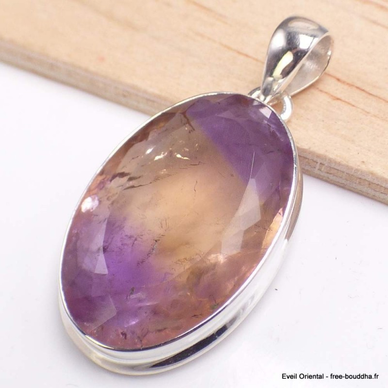 Pendentif en Ametrine naturelle facettée grade AAA 