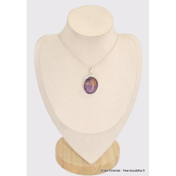 Pendentif en Ametrine non traitée facettée grade AAA Bijoux en Amétrine BK98.4