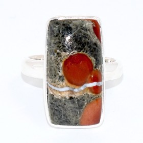 Bague rectangulaire Obsidienne Peanut taille 53 Bagues pierres naturelles BK99