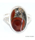 Bague 2 anneaux ovale en Obsidienne Peanut taille 59 Bagues pierres naturelles BK99.3