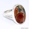 Bague 2 anneaux ovale en Obsidienne Peanut taille 59 - Bagues pierres naturelles
