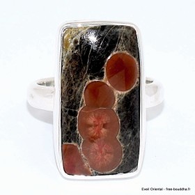 Bague Obsidienne Peanut rectangulaire taille 55 Bagues pierres naturelles BK99.5