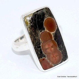 Bague Obsidienne Peanut rectangulaire taille 55 Bagues pierres naturelles BK99.5