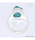 Bague chevalière Apatite bleu néon taille 61 Bijoux en Apatite bleue BK100.2