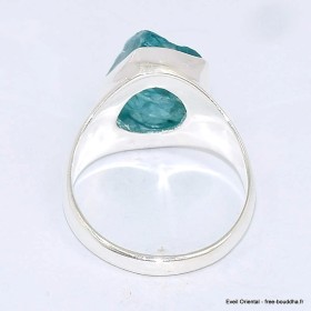 Bague chevalière Apatite bleu néon taille 61 