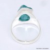 Bague chevalière Apatite bleu néon taille 61 Bijoux en Apatite bleue BK100.2