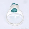 Bague chevalière Apatite bleu néon taille 61 Bijoux en Apatite bleue BK100.2