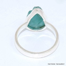 Bague en Apatite bleue néon brute taille 60 Bijoux en Apatite bleue BK100.3