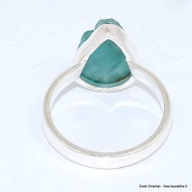 Bague chevalière Apatite bleu néon taille 61 