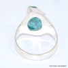 Chevalière bague en Apatite bleue néon brute taille 59 Bijoux en Apatite bleue BK100.4