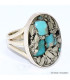Bague Turquoise Mohave sur Pyrite ovale taille 57 Bijoux en Turquoise BK101.2