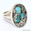 Bague Turquoise Mohave sur Pyrite ovale taille 57 Bijoux en Turquoise BK101.2