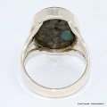 Bague Turquoise Mohave sur Pyrite ovale taille 57 Bijoux en Turquoise BK101.2