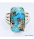 Bague Turquoise Mohave sur Pyrite 3 anneaux taille 52 Bijoux en Turquoise BK101.3