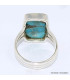 Bague Turquoise Mohave sur Pyrite 3 anneaux taille 52 Bijoux en Turquoise BK101.3