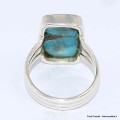 Bague Turquoise Mohave sur Pyrite 3 anneaux taille 52 Bijoux en Turquoise BK101.3